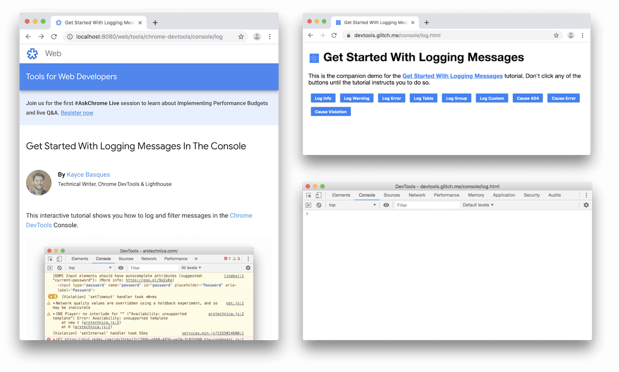 DevTools, ayrı bir pencerede sabitlenmemiş.